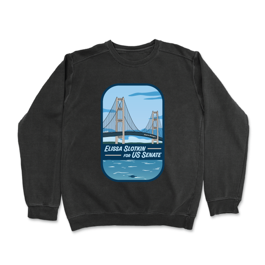 Mackinac Bridge (Black Crewneck Sweater)
