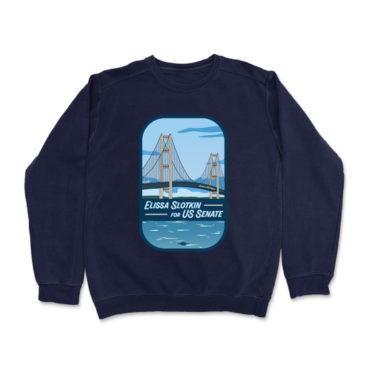 Mackinac Bridge (Navy Crewneck Sweater)