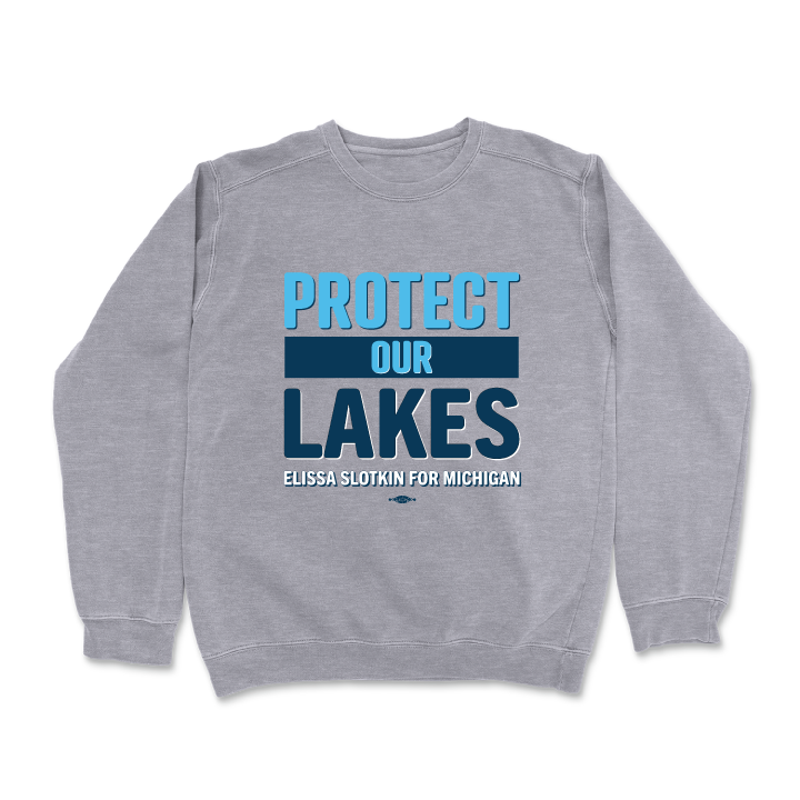 Protect Our Lakes (Dark Ash Crewneck Sweater)
